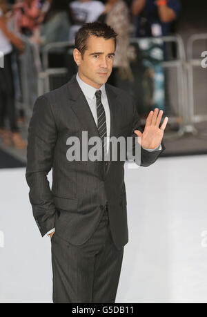 Colin Farrell kommt zur britischen Premiere von Total Recall im Vue West End in London. DRÜCKEN Sie VERBANDSFOTO. Bilddatum: Donnerstag, 16. August 2012. Bildnachweis sollte lauten: Rick Findler/PA Wire Stockfoto