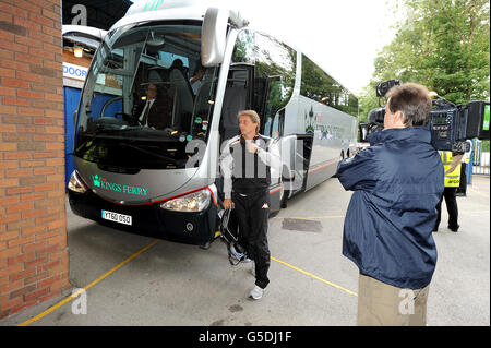 Fulham Head Coach Michael Lindeman kommt in Hillsborough an Stockfoto