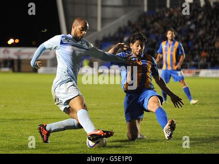 Fußball - Npower League One - Shrewsbury Town gegen Coventry City - indication Wiese Stockfoto