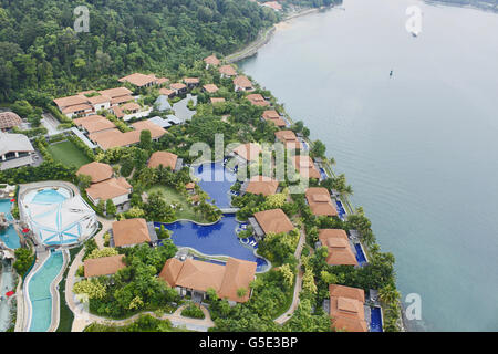 Luftaufnahme der Insel Sentosa, Singapur Stockfoto