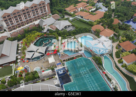 Luftaufnahme der Insel Sentosa, Singapur Stockfoto