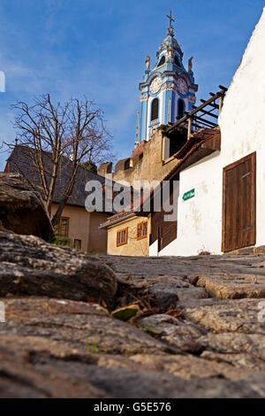 Barockkirche in Dürnstein, Wachau Region Wald Viertel, Niederösterreich, Österreich Stockfoto