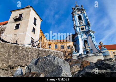 Barockkirche in Dürnstein, Wachau Region, Wald-Viertel, Niederösterreich, Österreich Stockfoto