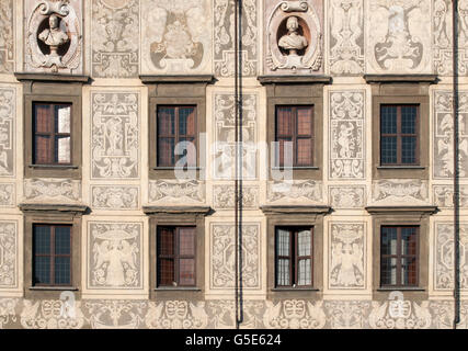 Sgraffiti-Fassade des Palazzo della Carovana, Palazzo dei Cavalieri Palace Gehäuse Scuola Normale Superiore, im Rittersaal Platz Stockfoto