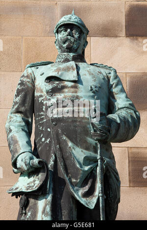 Statue von Graf Otto von Bismarck, Kaiser Wilhelm Memorial, Hohensyburg, Syburg, Dortmund, Ruhrgebiet, Nordrhein-Westfalen Stockfoto