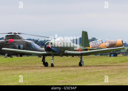 Nanchang CJ-6 Rollen auf dem Rasen Stockfoto
