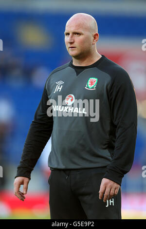 Fußball - FIFA Fußball-Weltmeisterschaft 2014 - Qualifikation - Gruppe A - Wales gegen Belgien - Cardiff City Stadium. John Hartson, Trainer aus Wales Stockfoto