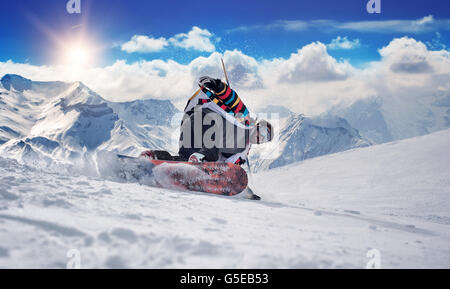 Winter-Szene in den französischen Alpen, Les 2 Alpes Stockfoto