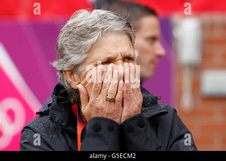 Olympische Spiele in London - Wettbewerbe der Spiele - DI. US-Cheftrainer Pia Sundhage Stockfoto