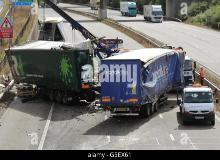 LKW-Pile-Up Stockfoto