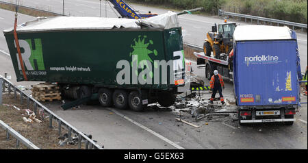 LKW-Pile-Up Stockfoto