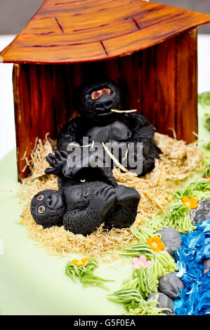 Erster Geburtstag Zoo Marken gorilla Stockfoto