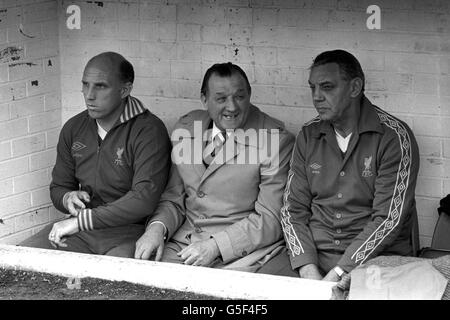 Fußball - Liga Division One - Liverpool - Joe Fagan, Bob Paisley und Ronnie Moran - Anfield Road Stockfoto