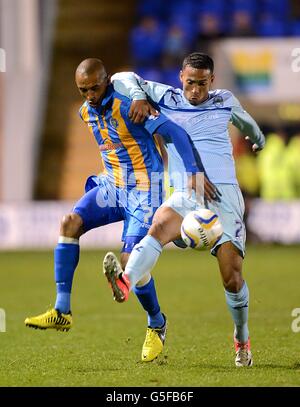 Fußball - Npower League One - Shrewsbury Town gegen Coventry City - indication Wiese Stockfoto