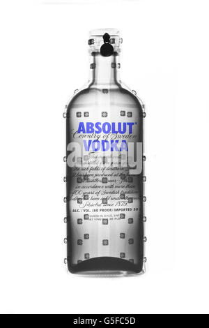 Absolut Vodka unter Röntgenkontrolle Stockfoto