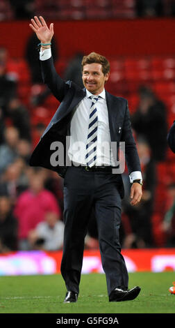 Fußball - Barclays Premier League - Manchester United / Tottenham Hotspur - Old Trafford. Andre Villas-Boas, Manager von Tottenham Hotspur, feiert ihren Sieg Stockfoto