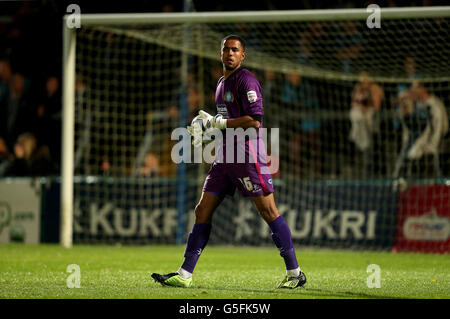 Fußball - npower Football League Two - Wycombe Wanderers / Plymouth Argyle - Adams Park. Jordan Archer Von Wycombe Wanderers Stockfoto