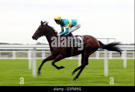 Fattsota, die von Adam Kirby auf dem Weg zum Sieg im Wear IT Pink Handicap am ersten Tag des Herbsttreffens auf der Ascot Racecourse, in der Grafschaft von Bekshire, gefahren wurde. Stockfoto