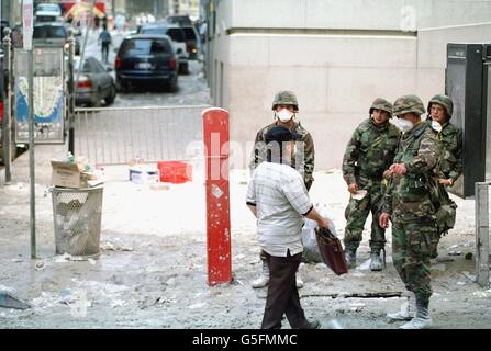 World Trade Center Einsturz Stockfoto