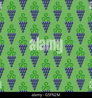 Trauben Seamless Pattern. Rebe-Hintergrund Stock Vektor
