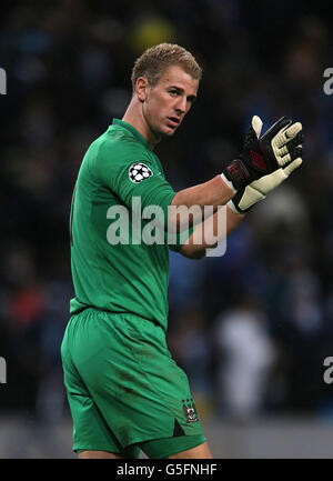 Fußball - UEFA Champions League - Gruppe D - Manchester City / Borussia Dortmund - Etihad Stadium. Joe Hart, Manchester City Stockfoto