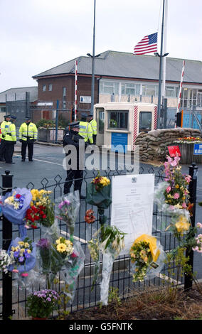 US-terroristische Anschläge / RAF Menwith Hill Stockfoto