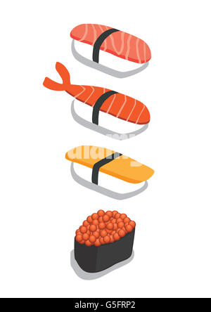 Illustrationen von Sushi Stockfoto