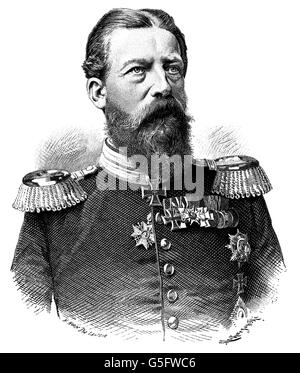 Friedrich III., 18.10.1831 - 15.6.1888, Deutscher Kaiser 9.3. - 15.6.1888-12, Porträt, Holzgravur, ca. Stockfoto