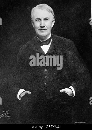 Edison, Thomas Alva, 11.2.1847 - 18.10.1931, amerikanischer Erfinder und Geschäftsmann, halbe Länge, New York, 1901, Stockfoto