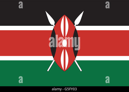Nationalflagge Kenias. Stockfoto