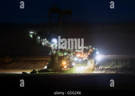 Eimer auf Rädern Bagger, Garzweiler Tagebau Braunkohle Bergwerk, Nordrhein-Westfalen, Deutschland. Stockfoto