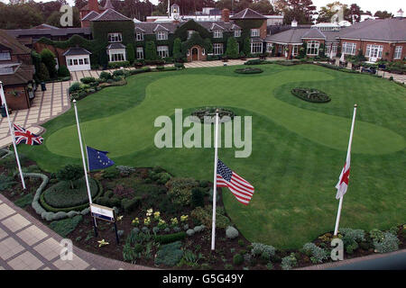 Golf-Rydercup / Glockenturm Stockfoto