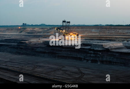 Eimer auf Rädern Bagger, Garzweiler Tagebau Braunkohle Bergwerk, Nordrhein-Westfalen, Deutschland. Stockfoto