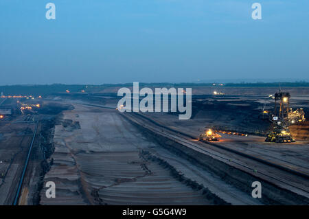 Eimer auf Rädern Bagger, Garzweiler Tagebau Braunkohle Bergwerk, Nordrhein-Westfalen, Deutschland. Stockfoto