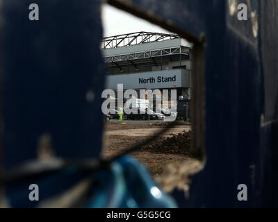 Ein allgemeiner Blick auf die Abbrucharbeiten neben der White hart Lane, wo Tottenham Hotspur ein neues Stadion plant Stockfoto