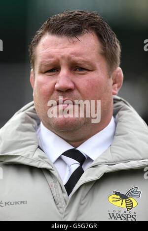 Rugby Union - Aviva Premiership - London Wasps gegen Worcester Warriors - Vicarage Road. Dai Young, London Wesps Cheftrainer Stockfoto