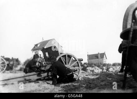 World War One - belgische Artillerie - La Panne - Belgien Stockfoto