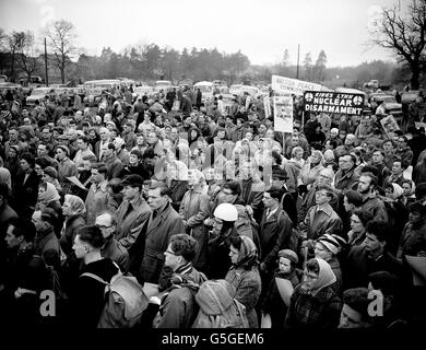 Politik - Anti-Atom-Protest - Aldermaston Stockfoto