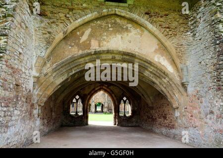 Kapitelsaal Cleeve Abtei Cistersian Moastery Washford Watchet Somerset England Stockfoto