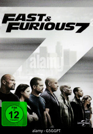 Filmplakat Zum Spielfilm "Fast and Furious 7", Berlin. Stockfoto