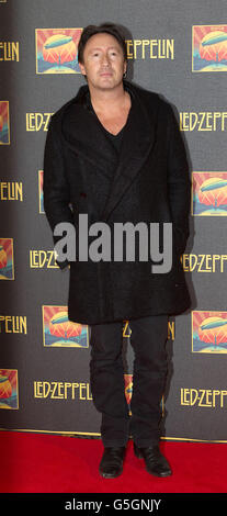 Britische Premiere des LED-Zepplin-Films „Tag der Filmfeiern“. Julian Lennon bei der UK-Premiere im Hammersmith Apollo des LED-Zepplin-Films „Tag der Premiere“. Stockfoto