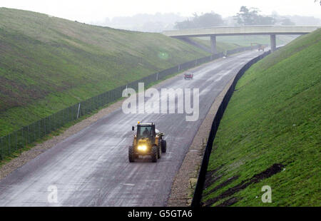 Die Arbeiten an der Eisenbahnstrecke des Kanaltunnels in Kent werden fortgesetzt. Stockfoto