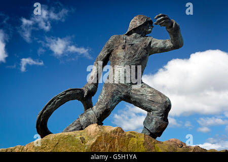 UK, England Northumberland, gemeinsame, The Rescue Bronze Skulptur Stockfoto