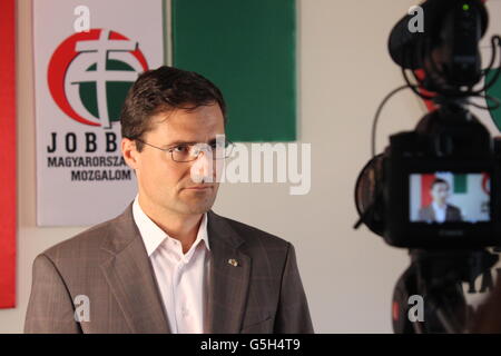 Márton Gyöngyösi, Stellvertreter des ungarischen rechtsradikalen Partei Jobbik. Foto: Bálint Bárdi Stockfoto