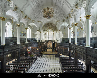 Kirche St. Clement Danes, Strand, London. Das Kirchenschiff Stockfoto