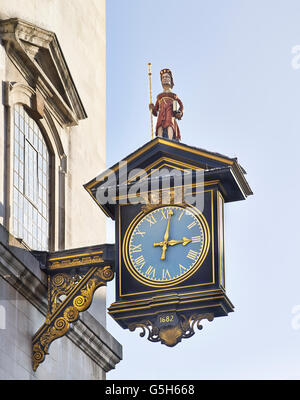 St James Garlickhythe, Kirche in der City of London. Die Uhr Stockfoto