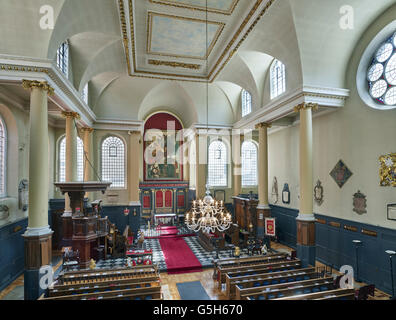 St James Garlickhythe, Kirche in der City of London. Das Kirchenschiff Stockfoto