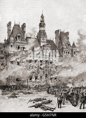 Revolutionäre erfassen die Hôtel de Ville, Paris, Frankreich während der französischen Revolution von 1830.