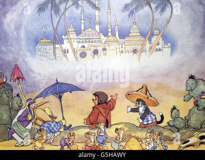 Literatur, Märchen, 'Mecki bei Sindbad', Bildband, 1962, Zusatz-Rechteklärung-nicht vorhanden Stockfoto