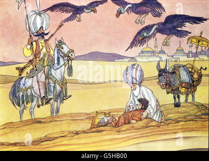 Literatur, Märchen, 'Mecki bei Sindbad', Bildband, 'wie ich in letzter Minute gerettet wurde', 1962, Zusatzrechte-Clearences-nicht vorhanden Stockfoto